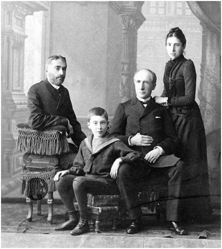 Prince Georgii D. Shervashidze with his family, his wife Maria Alexandrovna, their son Dmitrii and her father Baron Alexander Nicolai
